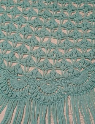Toquilla tejida a crochet - Verde agua