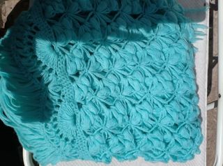 Toquilla tejida a crochet - Verde agua