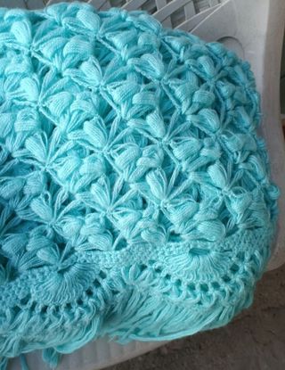 Toquilla tejida a crochet - Verde agua