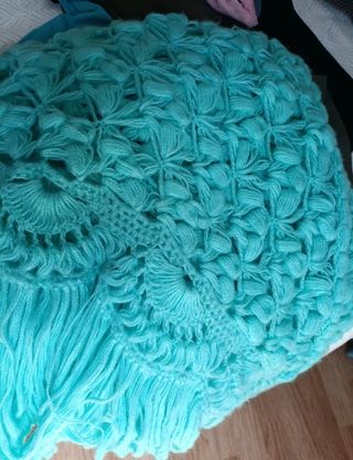 Toquilla tejida a crochet - Verde agua