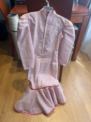 Vestido niña chulapa - Rojo y blanco - 6-9 años