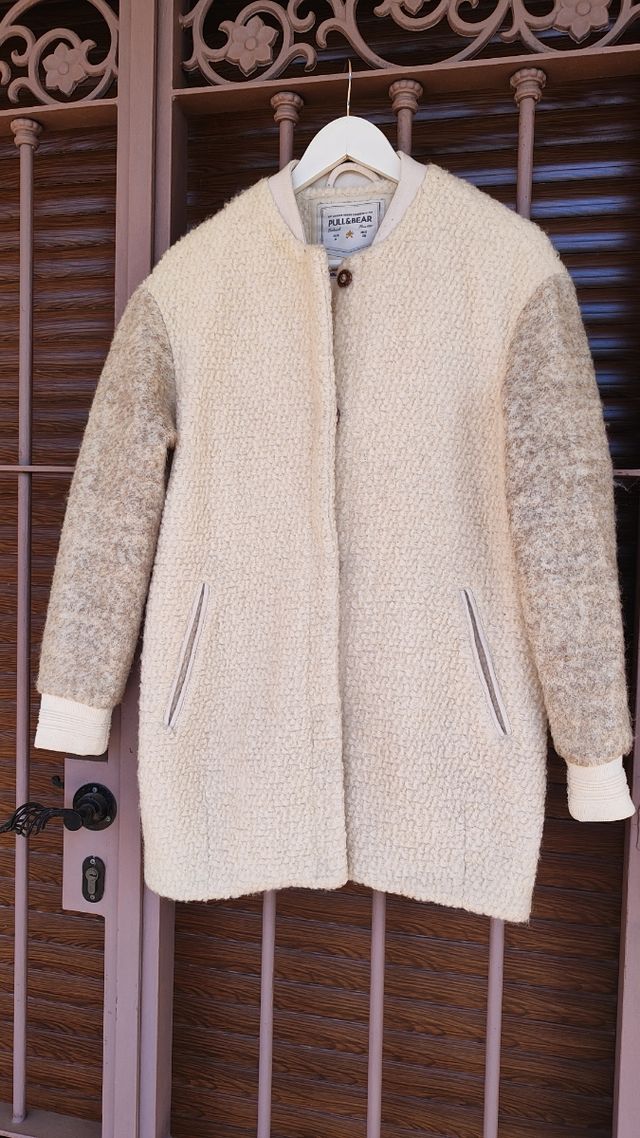 Abrigo lana Pull&Bear beige