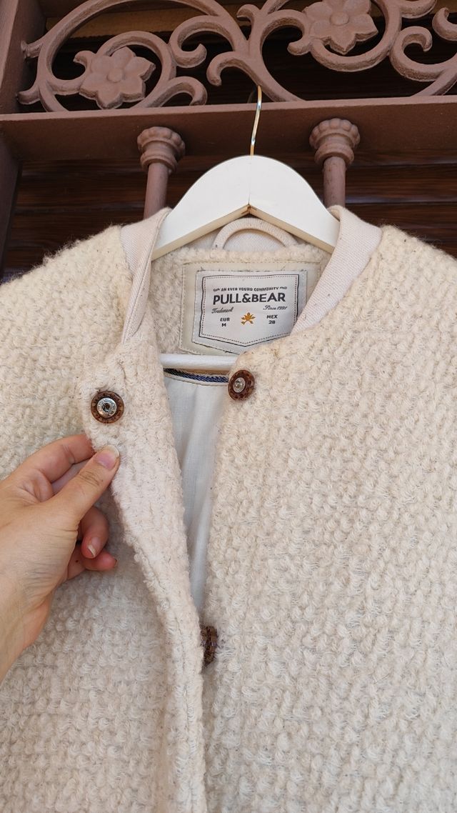 Abrigo lana Pull&Bear beige