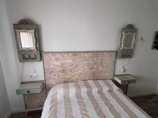Cabecero cama + mesitas | Verde & Beige