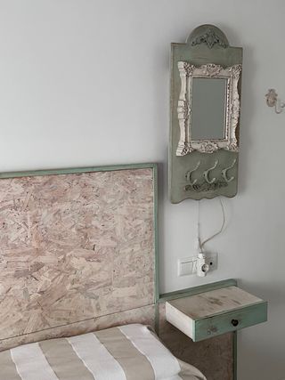 Cabecero cama + mesitas | Verde & Beige