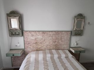 Cabecero cama + mesitas | Verde & Beige