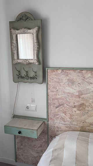 Cabecero cama + mesitas | Verde & Beige