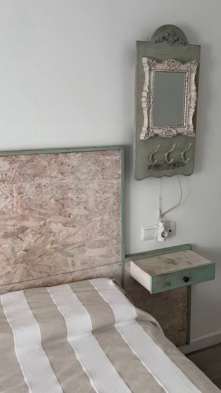 Cabecero cama + mesitas | Verde & Beige