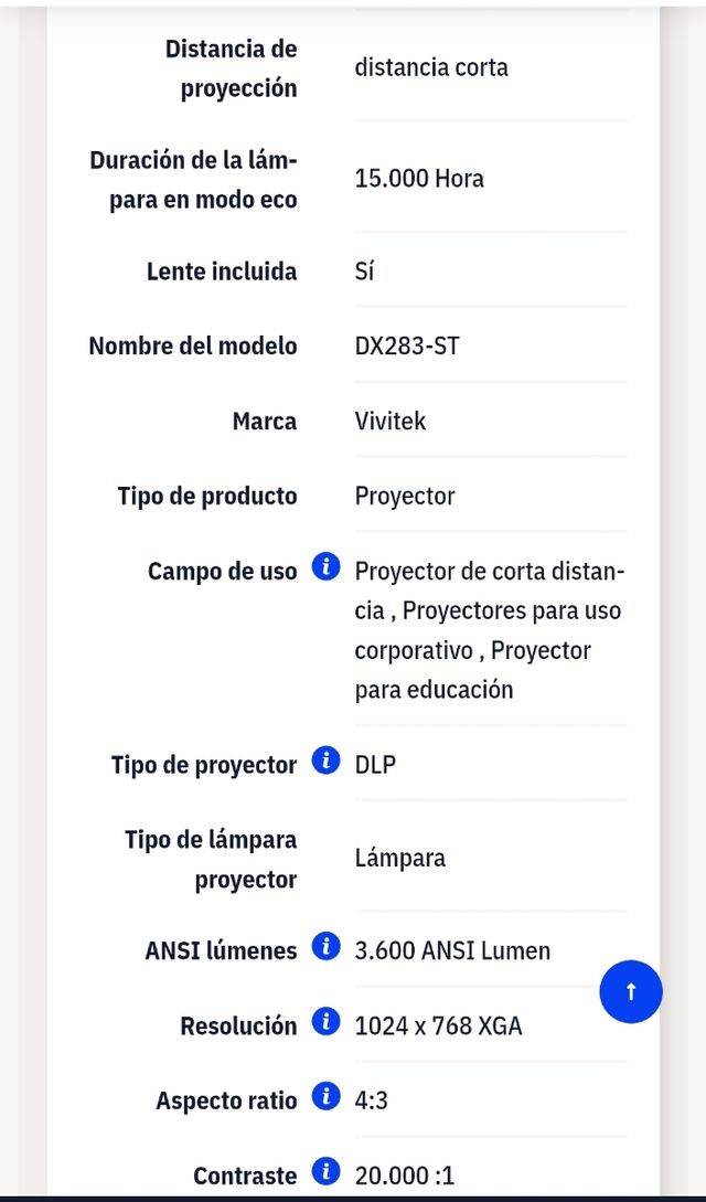 Proyector Vivitek DX283-ST blanco