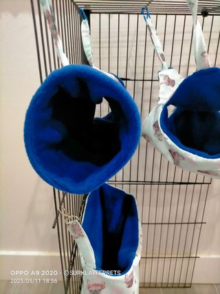 Accesorios hurón: Hamaca, túnel y bolsa