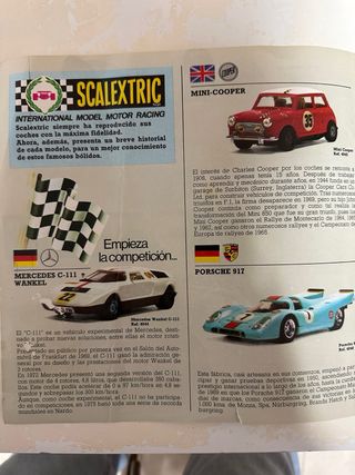 Dos Folleto Scalextric Coches Competición