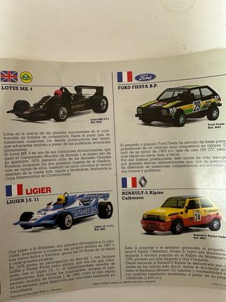 Dos Folleto Scalextric Coches Competición