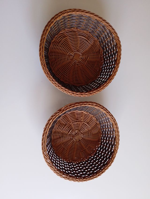 2 X Cestas efecto mimbre marrón
