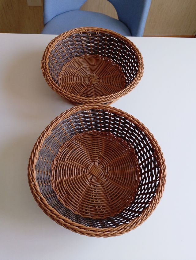 2 X Cestas efecto mimbre marrón