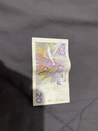 2 Billetes 20 Coronas Suecas antiguos
