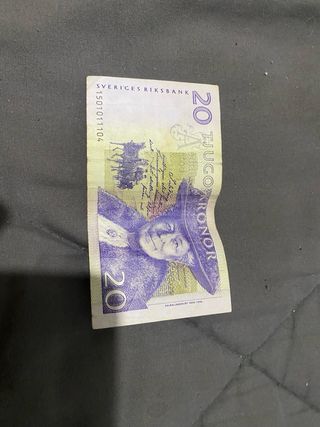 2 Billetes 20 Coronas Suecas antiguos