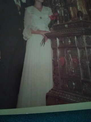 Vestido novia beige años 70