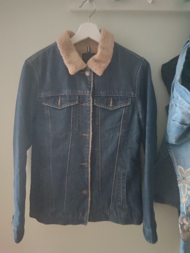 Giacca in denim con pelle di pecora