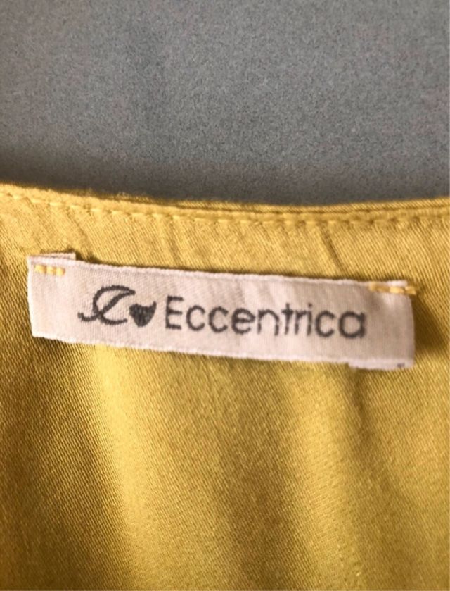 Abito eccentrica con pannello xl xxl giallo lime oro