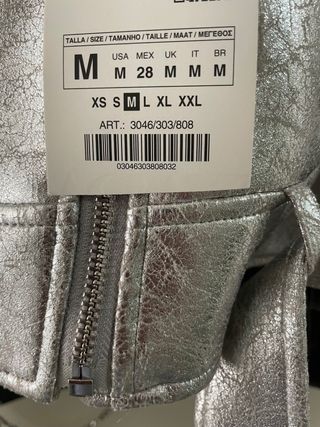 Chaqueta sin estrenar Zara metalizada M