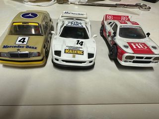3 Coches Scalextric: Mercedes, Ferrari, Lancia