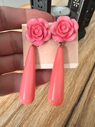 Pendientes flamenca coral