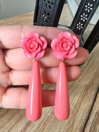 Pendientes flamenca coral