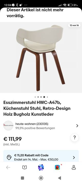 Silla comedor dormitorio heute wohnen