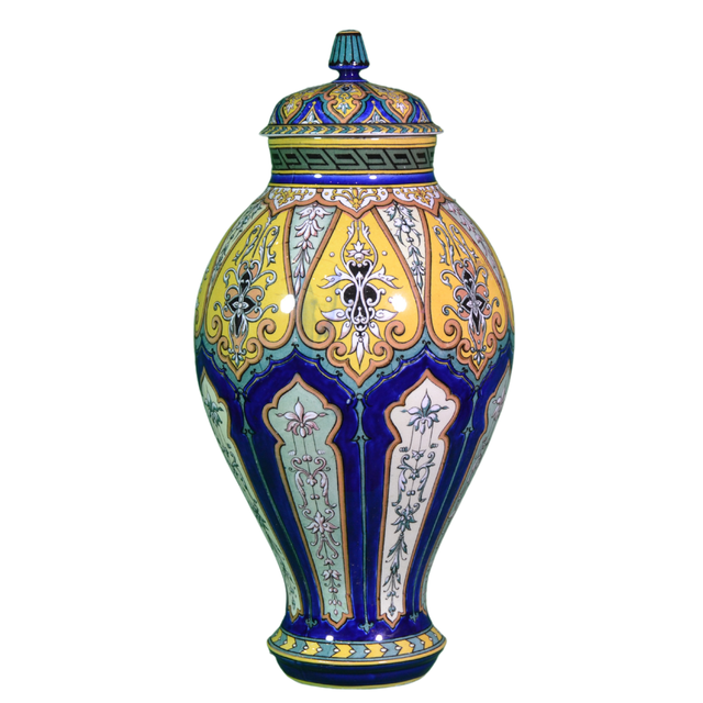 Jarrones Sarreguemines c.1900 estilo orientalista