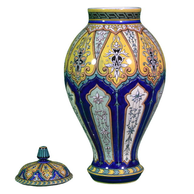 Jarrones Sarreguemines c.1900 estilo orientalista