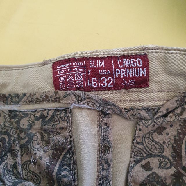 Pantaloni Cargo Uomo Tg 46 Beige