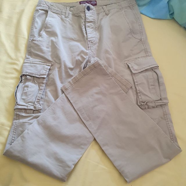 Pantaloni Cargo Uomo Tg 46 Beige