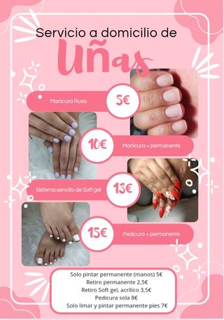 Servicios de uñas a domicilio 
  8:00am 12:00pm