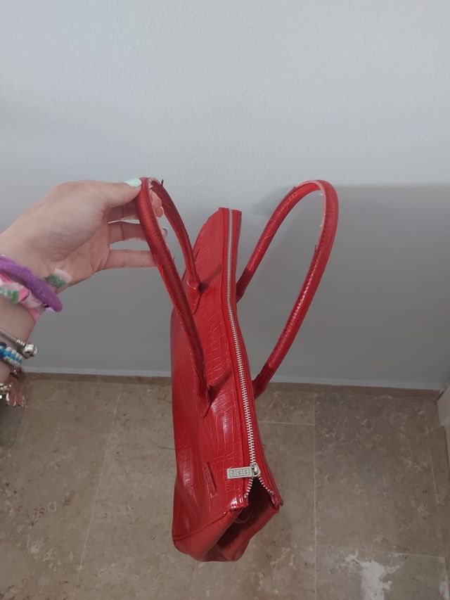 Bolso Misako Rojo - Piel efecto cocodrilo