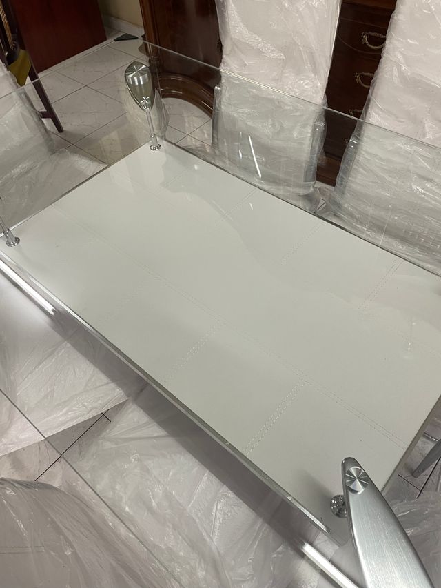 MESA DE CRISTAL PARA COMEDOR + 6 SILLAS NUEVA