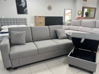 Sofá cama chaise longue gris