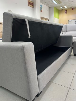 Sofá cama chaise longue gris