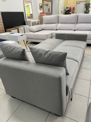 Sofá cama chaise longue gris