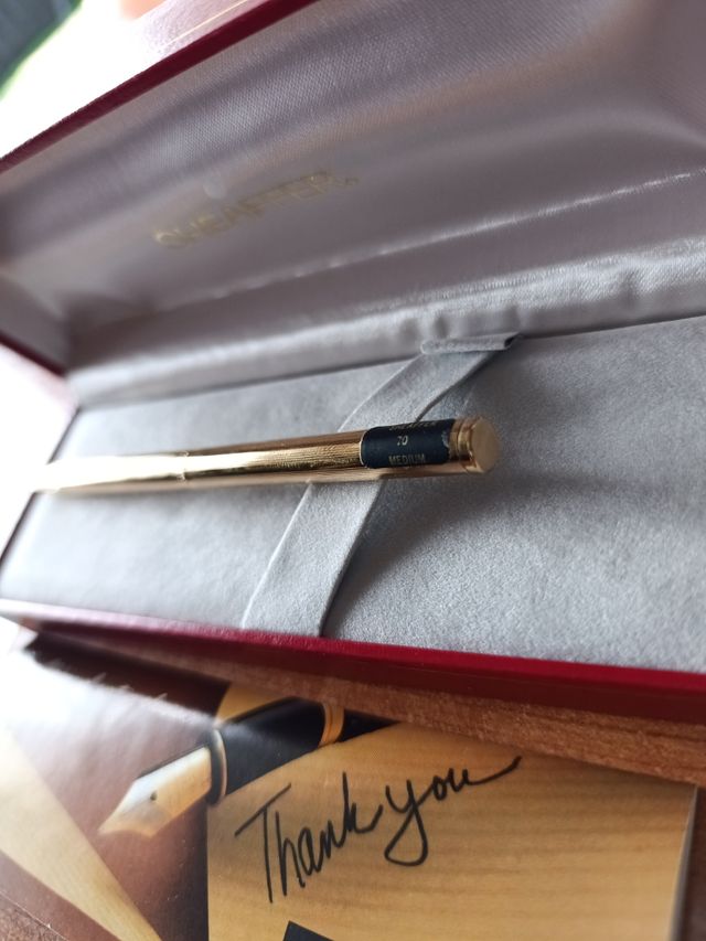 Nuova penna Sheaffer placcata in oro