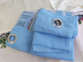 2 Tende Farfa Tessuto Filtrante 140x280 Azzurro 