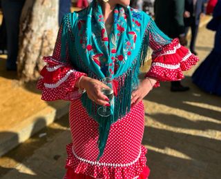 traje flamenca rojo con lunares
