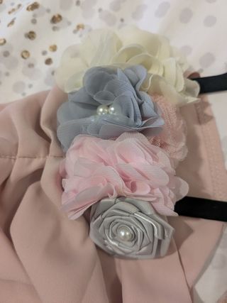 Body rosa & falda tul gris - eventos