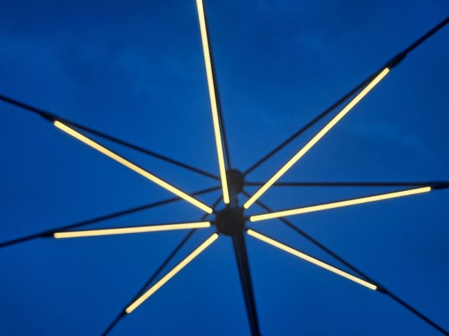 Sombrilla parasol 4x3 metros y luces led