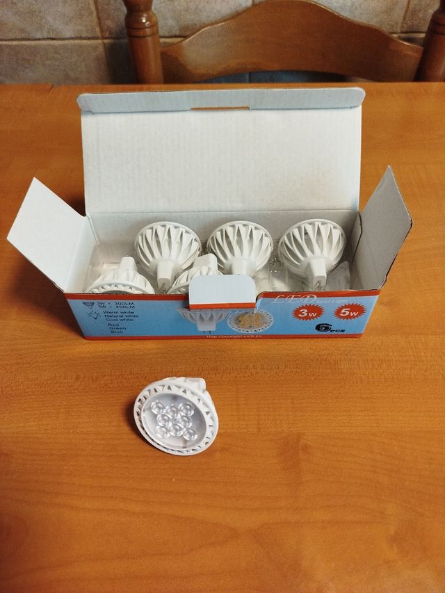 6x LED GU10 3w Luz cálida