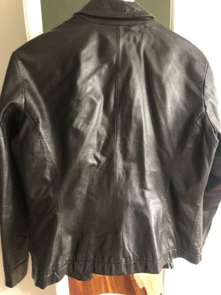 Cazadora biker piel auténtica negra