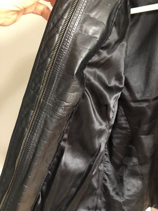 Cazadora biker piel auténtica negra