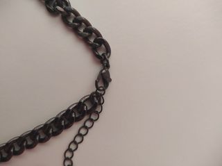 Gargantilla perlas & cadena gris plata