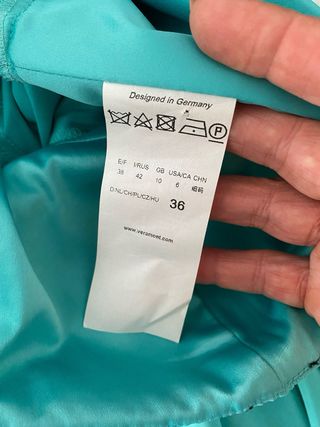 Vestido largo turquesa fiesta , Vera Mont