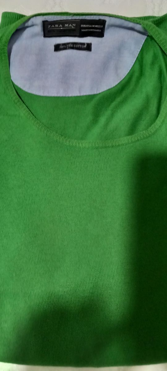 Maglione in cotone Zara Uomo Verde Tg.S