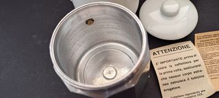 Caffettiera mulino bianco vintage ceramica acciaio